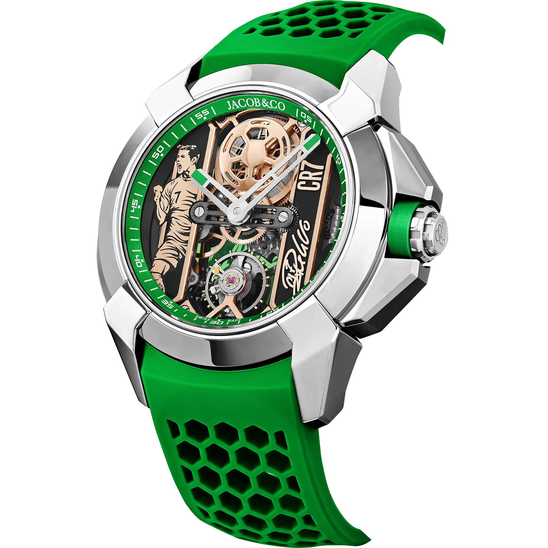 Epic X CR7 44mm Heart of CR7 Stainless Steel Green on Strap EX120.10.AD.AA.ABRUA
