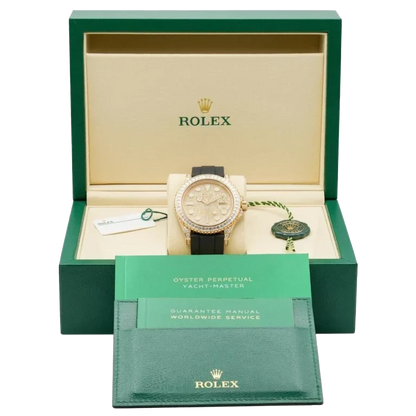 Yacht-Master 226668TBR, 18K Yellow Gold, Pave Index Dial, Oysterflex Bracelet, 42 mm