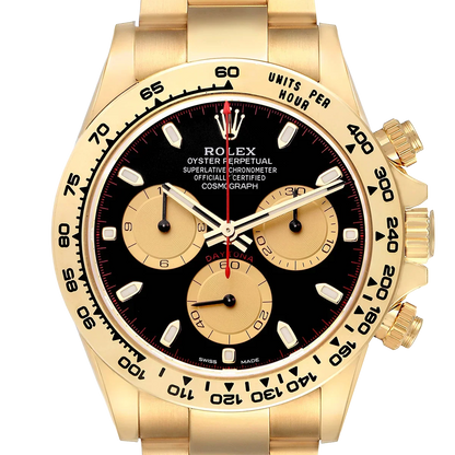 Daytona 40mm Black Dial Yellow Gold Mens Automatic Watch 116508