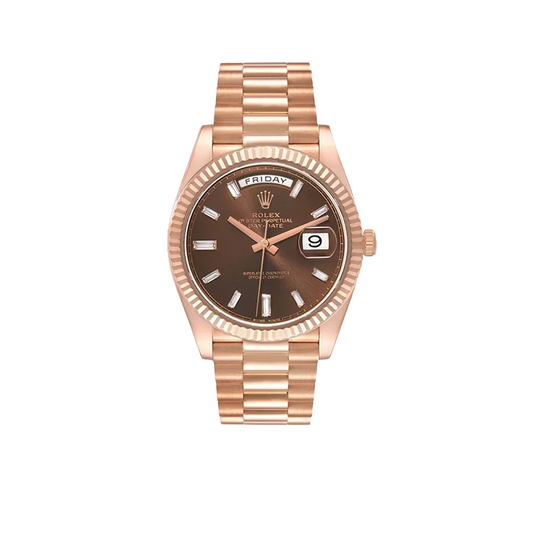 President Day-Date 40mm Rose Gold Chocolate Diamond Watch 228235