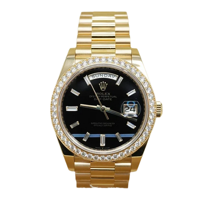 Day-Date 40 Presidential 228348RBR Diamond Bezel Baguette Onyx Dial