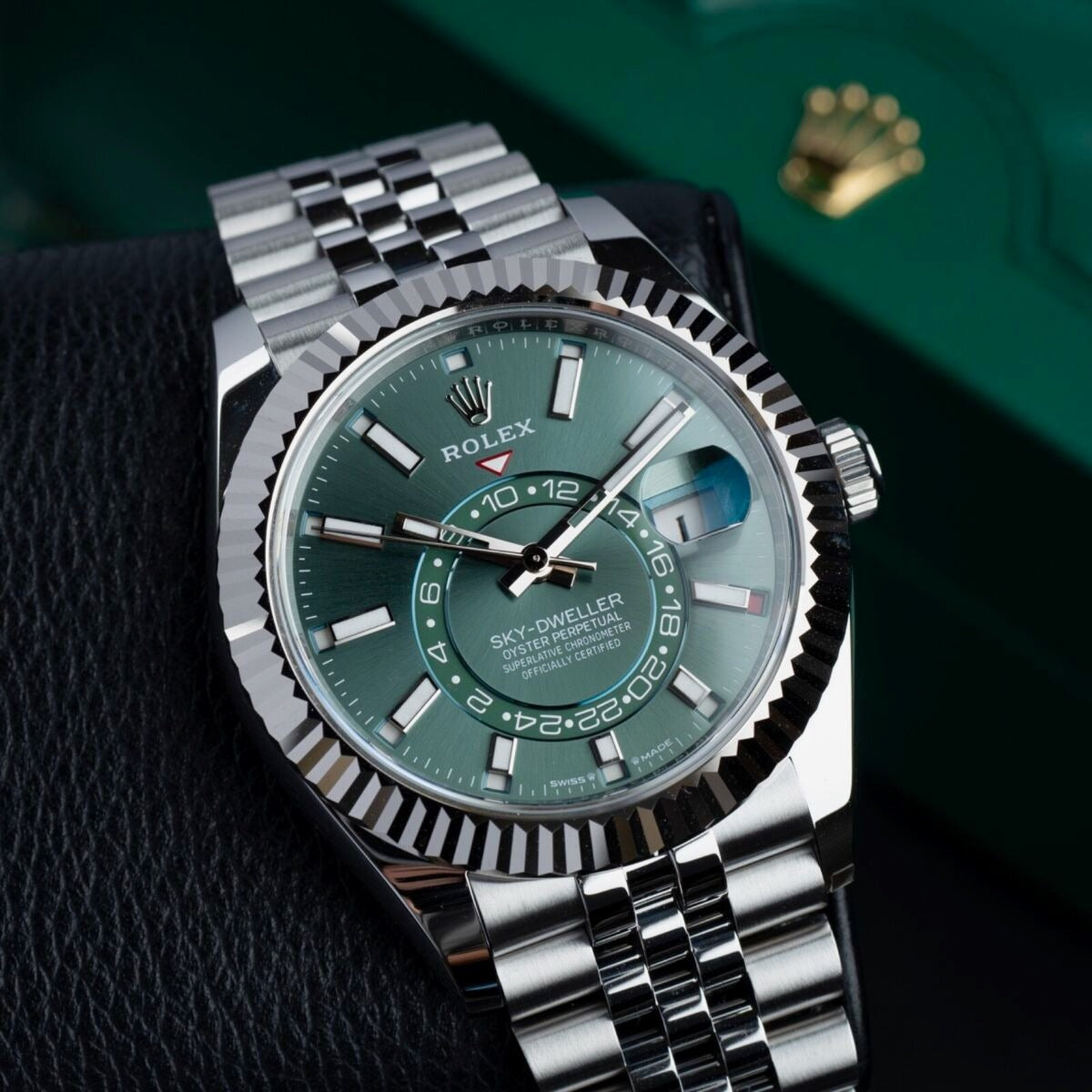 Sky-Dweller Stainless Steel Green Dial Jubilee 336934-0002 New