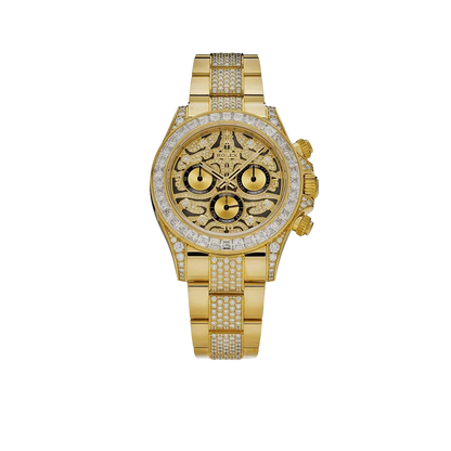 Daytona Eye of the Tiger 116598TBR Yellow Gold Diamond Dial with Diamond Bracelet (Super Clone)
