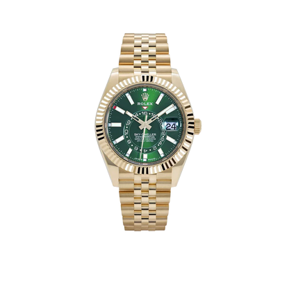 Sky-Dweller 42mm Yellow Gold Bright Green Dial Jubilee 336938 (2025)