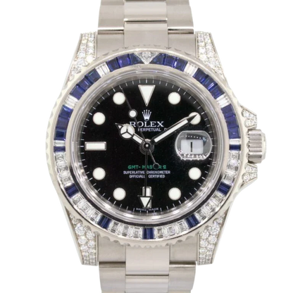 GMT-Master II, Reference 116759SA White Gold Diamond And Sapphire