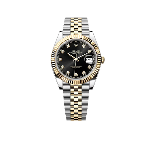 Datejust 41mm Stainless Steel Yellow Gold Black Diamond Dial Jubilee 126333-006