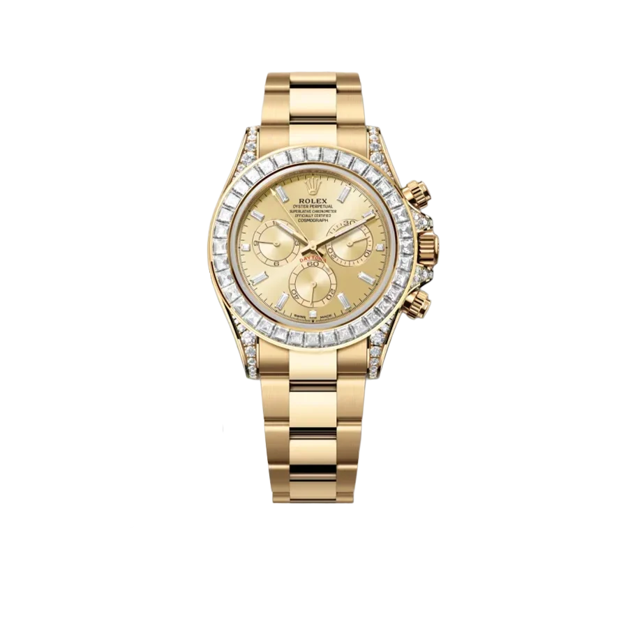 Daytona 18K Yellow Gold Gold Sundust Dial Diamond Bezel Oyster Bracelet 40 mm 126598TBR