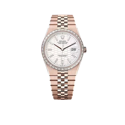 Land-Dweller Oyster 40mm Everosegold & Diamonds Intense White Honeycomb Motif Dial  127385TBR-0003