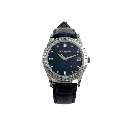 Calatrava 38mm 5298P-012 Platinum Black Diamond Dial Diamond Bezel