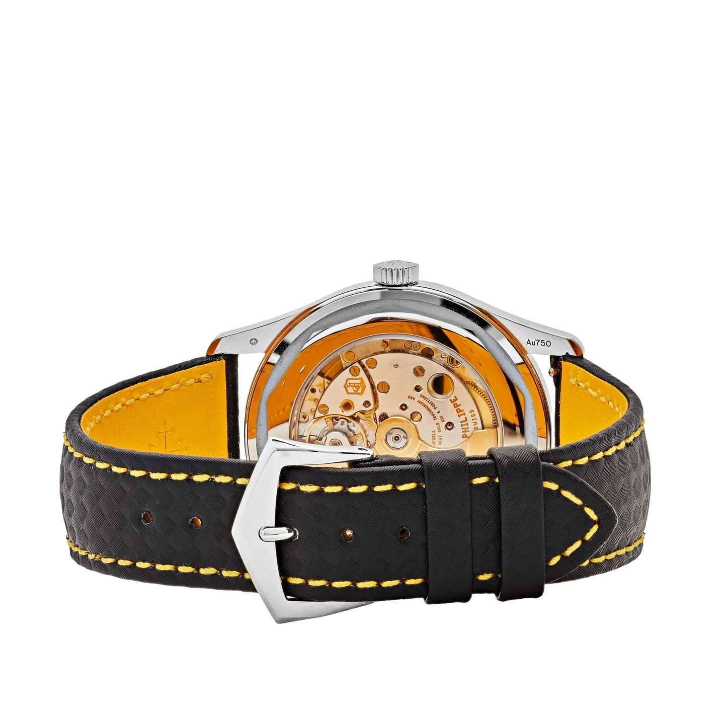 Calatrava 40mm 6007G-001 White Gold Black Dial Yellow Accents