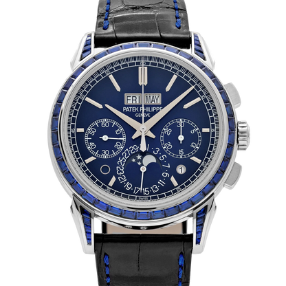 Grand Complications 41mm 5271/11P-010 Perpetual Calendar Chronograph Platinum Baguette Sapphires