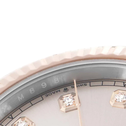 Datejust 41 Steel Everose Gold Sundust Diamond Dial Mens Watch 126331