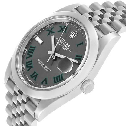 Datejust 41mm Wimbledon Dial Steel Mens Watch 126300
