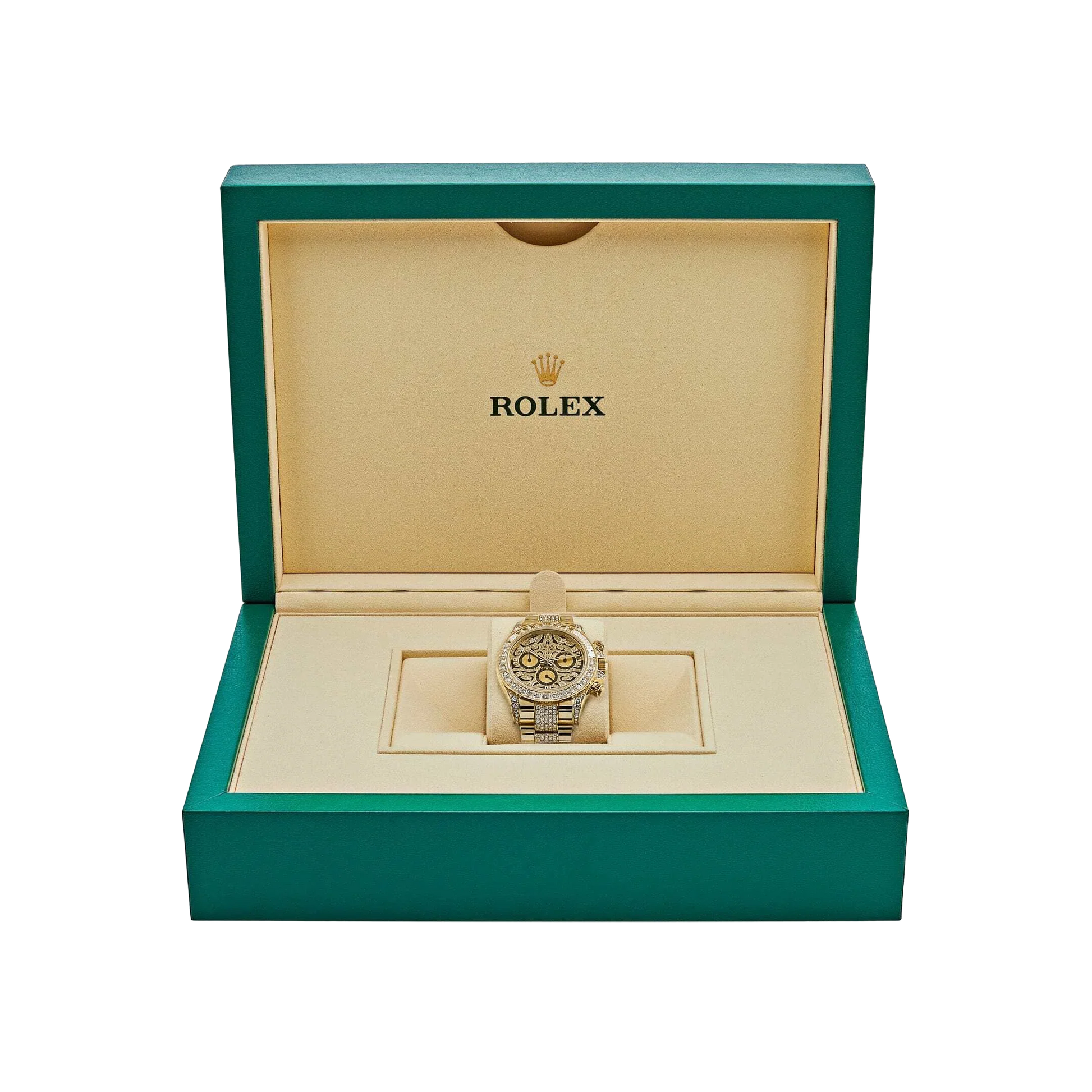 Daytona Eye of the Tiger 116598TBR Yellow Gold Diamond Dial with Diamond Bracelet (Super Clone)