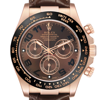 Daytona 40mm Rose Gold Chocolate Dial Mens Watch 116515