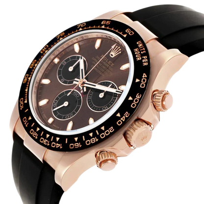 Daytona 40mm Rose Gold Oysterflex Chocolate Dial Mens Watch 116515