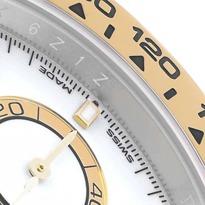 Daytona 40mm Steel Yellow Gold White Dial Mens Watch 126503