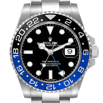 GMT Master II 40mm Steel Black Blue Batman Bezel Mens Watch 116710