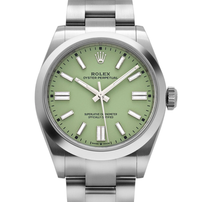 Oyster Perpetual 41mm Stainless Steel Pistachio Dial Men Watch 134300-0006 New 2025