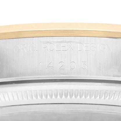 Oyster Perpetual 34mm Steel Yellow Gold Slate Dial Mens Watch 14203