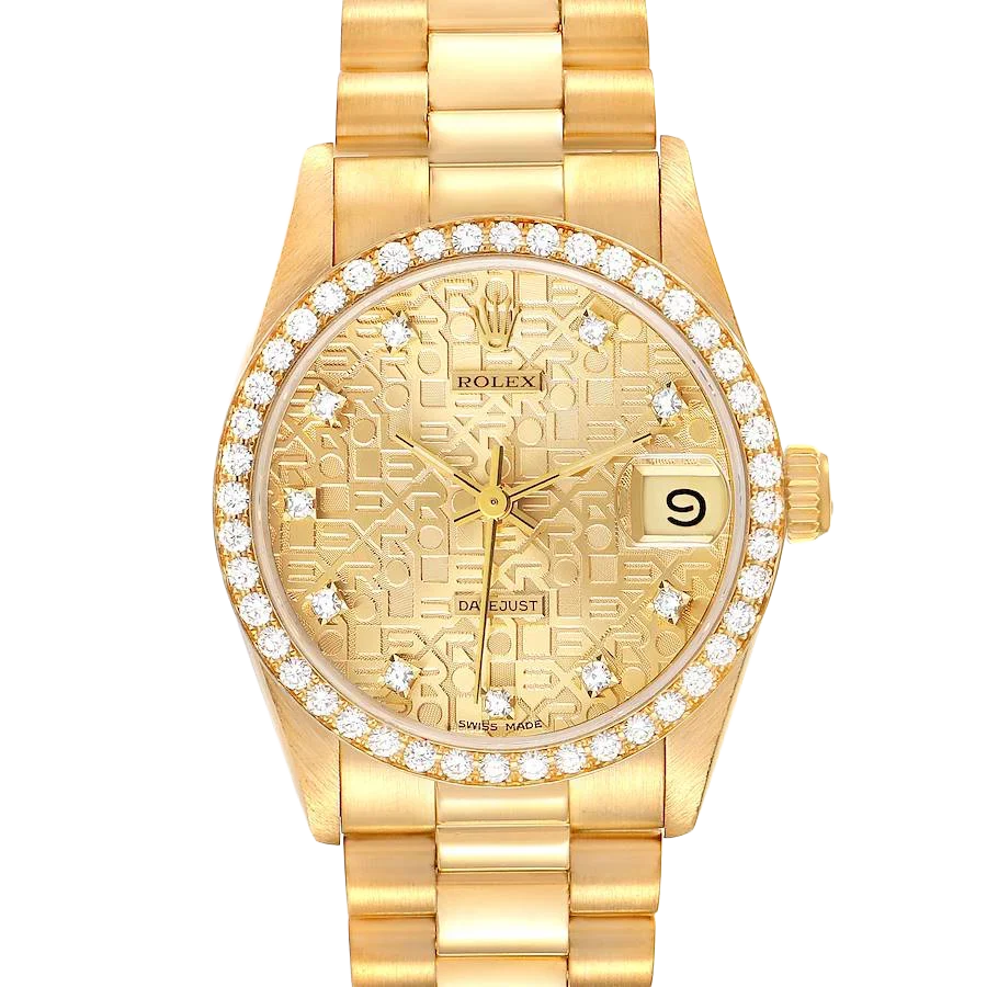 Lady-Datejust 31mm Midsize Yellow Gold Diamond Watch 68288
