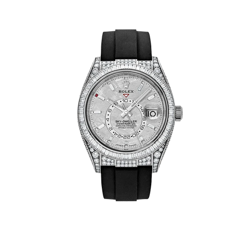 Sky-Dweller 42mm 18K White Gold Meteorite Dial Diamond Watch 326259TBR