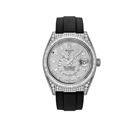 Sky-Dweller 42mm 18K White Gold Meteorite Dial Diamond Watch 326259TBR