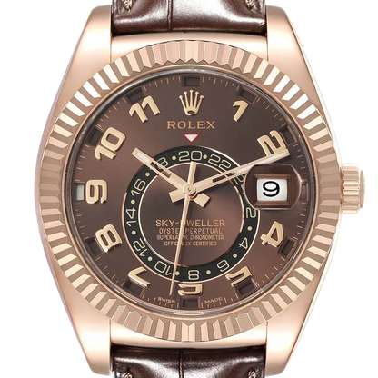 Sky-Dweller 42mm  Everose Chocolate Brown Dial Rose Gold Watch 326135