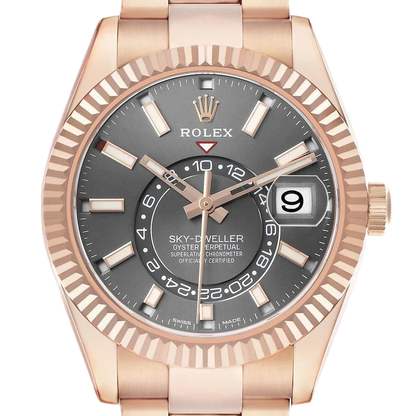 Sky-Dweller 42mm Rose Gold Slate Dial Mens Watch 326935