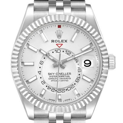 Sky-Dweller 42mm  Silver Dial Steel White Gold Mens Watch 326934