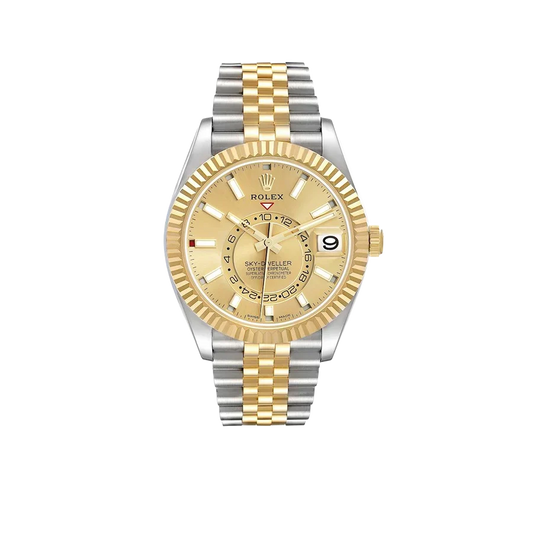 Sky Dweller 42mm Steel Yellow Gold Dial Mens Watch 326933
