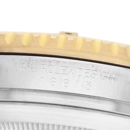 Submariner 40mm Steel Yellow Gold Blue Dial Bezel Mens Watch 116613