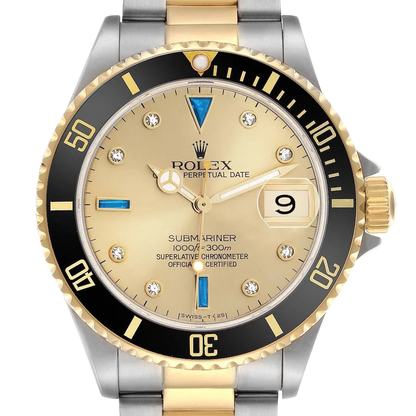 Submariner Steel Yellow Gold 40mmDiamond Serti Mens Watch 16613