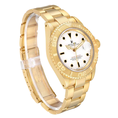 Yachtmaster 40mm Yellow Gold White Dial Mens Watch 16628