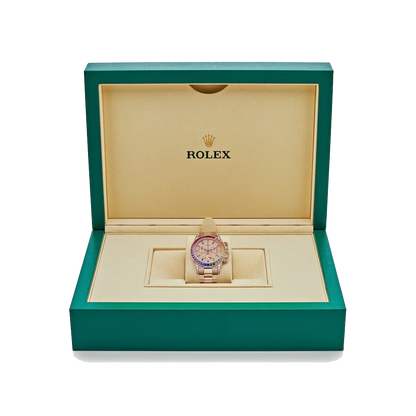 Daytona 116595RBOW Rainbow Rose Gold Pave Diamond Dial Sapphire Bezel