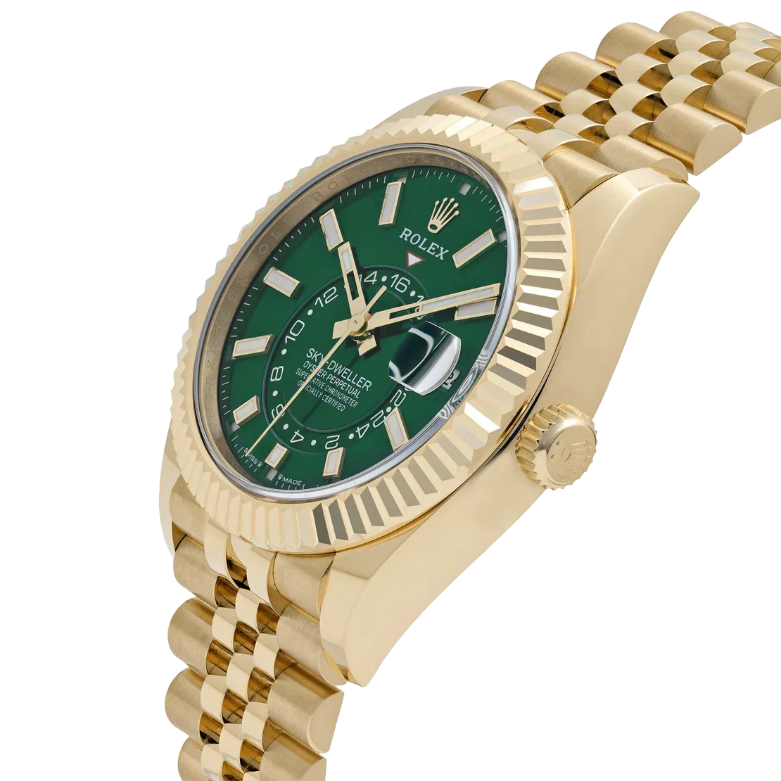 Sky-Dweller 42mm Yellow Gold Bright Green Dial Jubilee 336938 (2025)